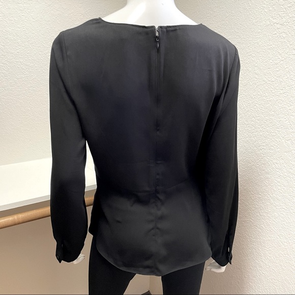 Naked Zebra Long Sleeve Ruched Front V-Neck Top Sz L - Picture 5 of 9